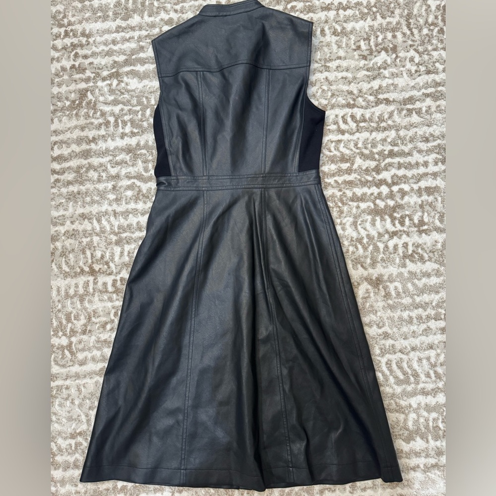 NWT Vintage Black Leather BCBGMAXAZRIA Dress - Picture 3 of 6